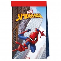 6 SACS CADEAUX PLASTIQUE SPIDERMAN CRIME 23X16CM