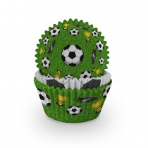 75 CAISSETTES CUPCAKE MUFFIN FOOTBALL 5X3.2CM