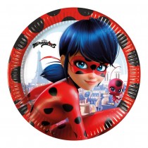 8 ASSIETTES CARTON 23CM MIRACULOUS LADYBUG