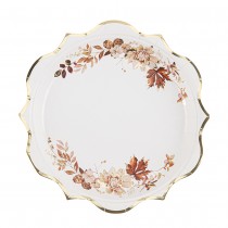 8 ASSIETTES CARTON AMOUR AUTOMNE 22.5CM BLANC