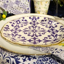 8 ASSIETTES CARTON DOLCE VITA 23CM BLEU