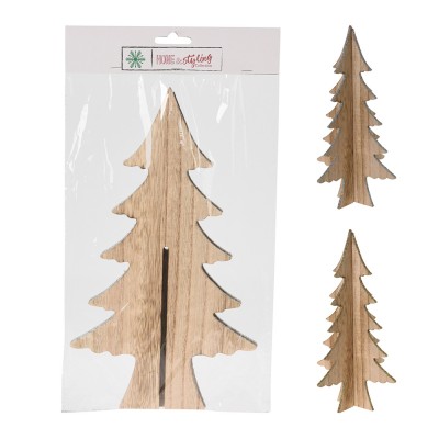 ARBRE DE NOL 3D BOIS MDF 18CM NATURE PAILLET