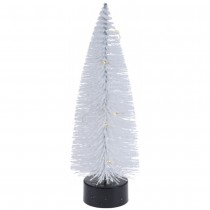 ARBRE NOËL LUMINEUX PAILLETÉ BASE NOIR LED 6X17CM