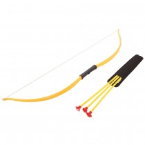 ARC INDIEN 3 FLÈCHES VENTOUSES CARQUOIS 75CM JAUNE