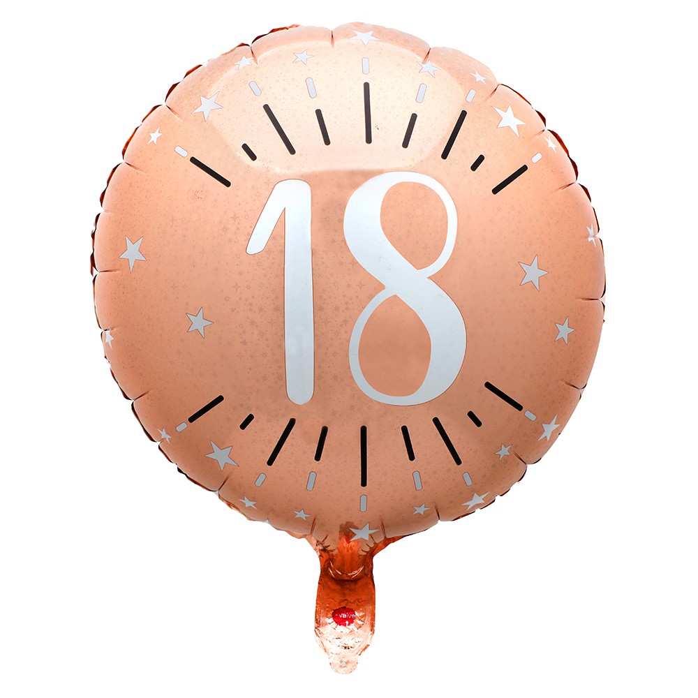 Ballon en aluminium d'anniversaire, gonflage à l'hélium inclus, noir/doré/argenté,  18 po