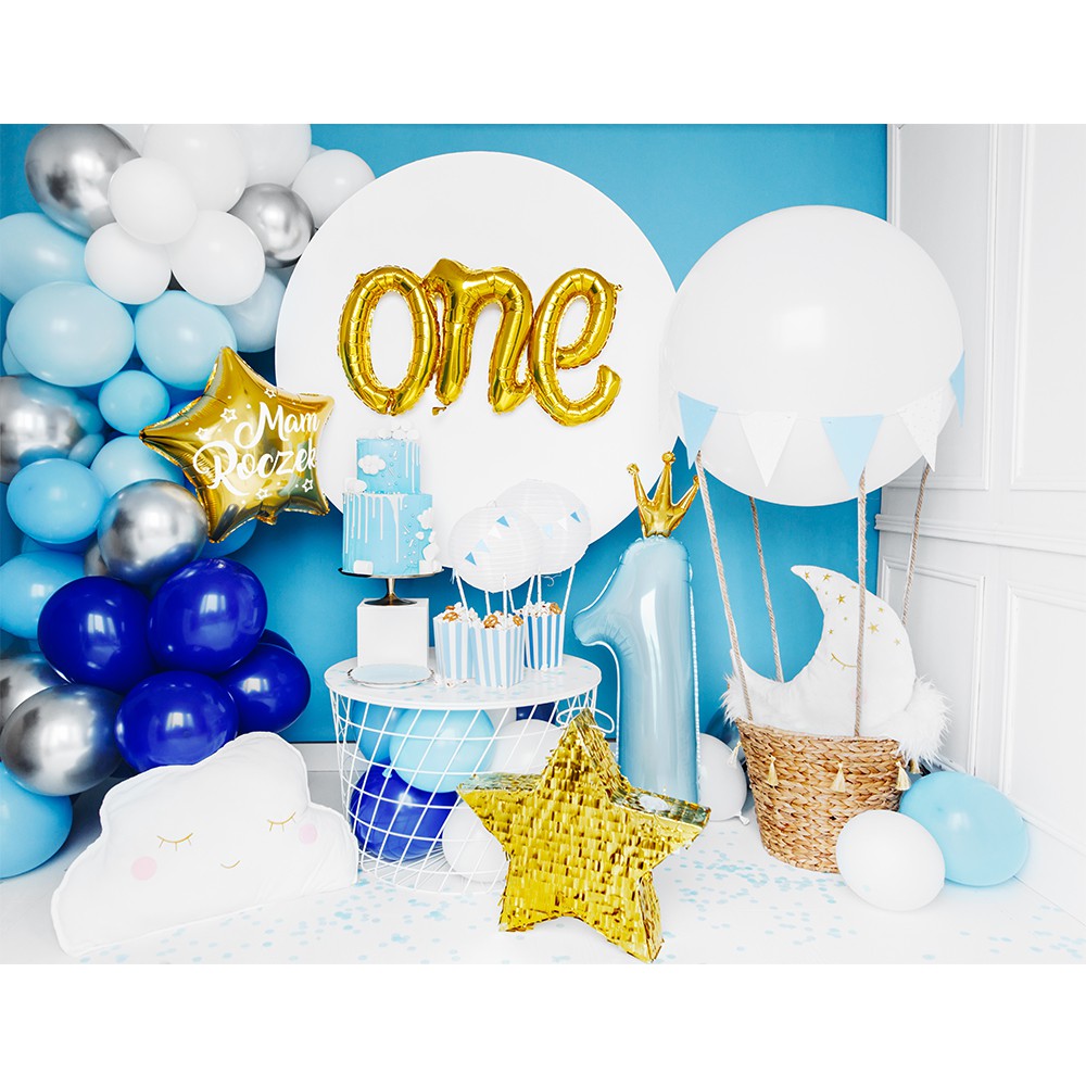 Ballon bleu aluminium chiffre 3 pour fête anniversaire R/70053