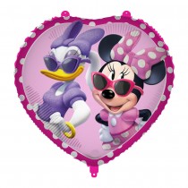 BALLON ALUMINIUM C?\'UR MINNIE 45CM ROSE