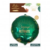 BALLON ALUMINIUM RETRAITE TROPICAL 35CM VERT MÉTAL