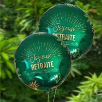 BALLON ALUMINIUM RETRAITE TROPICAL 35CM VERT MÉTAL