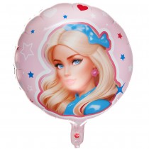 BALLON ALUMINIUM ROND POUPÉE GIRLY MODE 45CM ROSE