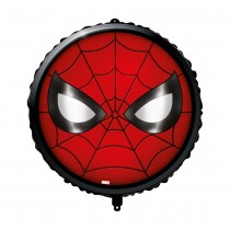 BALLON ALUMINIUM ROND SPIDERMAN MASQUE 45CM ROUGE