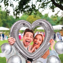 BALLON CADRE CUR PHOTOBOOTH 61X63CM ARGENT