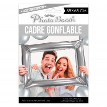 BALLON CADRE GONFLABLE PHOTOBOOTH 85X65CM ARGENT