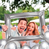 BALLON CADRE GONFLABLE PHOTOBOOTH 85X65CM ARGENT