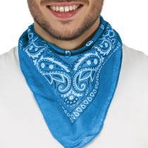 BANDANA MOTIFS PAISLEY POLYESTER BLEU CIEL ADULTE