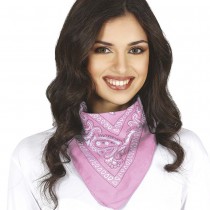 BANDANA MOTIFS PAISLEY POLYESTER ROSE ADULTE