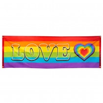 BANNIÈRE POLYESTER AMOUR LGBT 74X220CM ARC-EN-CIEL