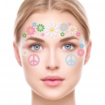 BIJOUX DE PEAU ADHÉSIF VISAGE HIPPIE ADULTE