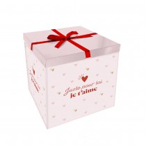 BOITE CADEAU CARTON JUSTE POUR TOI 20CM BLANC