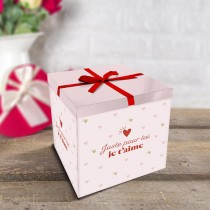 BOITE CADEAU CARTON JUSTE POUR TOI 20CM BLANC