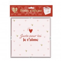 BOITE CADEAU CARTON JUSTE POUR TOI 20CM BLANC