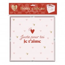 BOITE CADEAU CARTON JUSTE POUR TOI 30CM BLANC