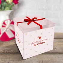 BOITE CADEAU CARTON JUSTE POUR TOI 30CM BLANC