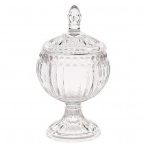 BONBONNIERE VERRE SUR PIED ROYAL 15CM TRANSPARENT