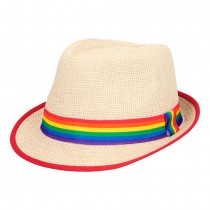 BORSALINO PAILLE RUBAN ARC-EN-CIEL LGBT ADULTE