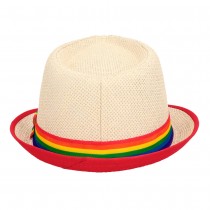 BORSALINO PAILLE RUBAN ARC-EN-CIEL LGBT ADULTE