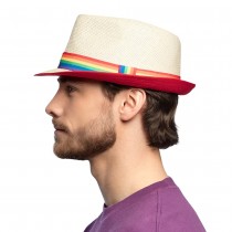 BORSALINO PAILLE RUBAN ARC-EN-CIEL LGBT ADULTE