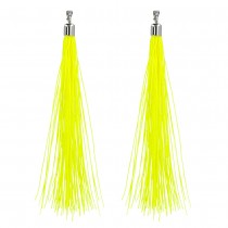 BOUCLES D\'OREILLES PENDANTS FILS 20CM JAUNE VIF