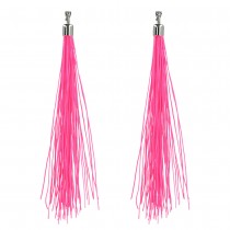 BOUCLES D\'OREILLES PENDANTS FILS 20CM ROSE VIF