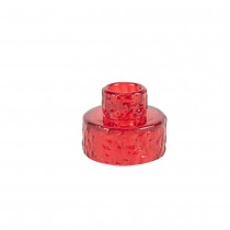 BOUGEOIR CHANDELIER VERRE MARTELÉ 5.3X6CM ROUGE