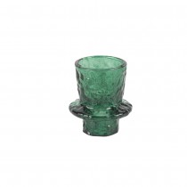 BOUGEOIR CHANDELIER VERRE MARTELÉ 7X6CM VERT