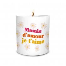 BOUGIE CÉRAMIQUE MAMIE D\'AMOUR JE T\'AIME 9.5X8X8CM