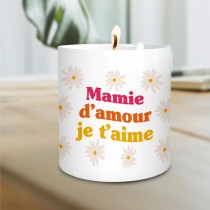 BOUGIE CÉRAMIQUE MAMIE D\'AMOUR JE T\'AIME 9.5X8X8CM