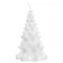 BOUGIE CIRE FIGURINE SAPIN 15.5X9CM BLANC