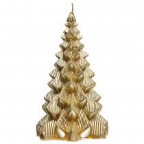 BOUGIE CIRE FIGURINE SAPIN 15.5X9CM OR