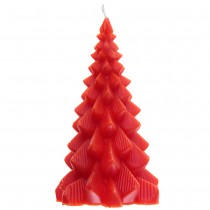 BOUGIE CIRE FIGURINE SAPIN 15.5X9CM ROUGE