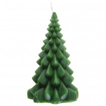 BOUGIE CIRE FIGURINE SAPIN 15.5X9CM VERT