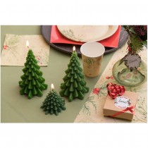 BOUGIE CIRE FIGURINE SAPIN 15.5X9CM VERT