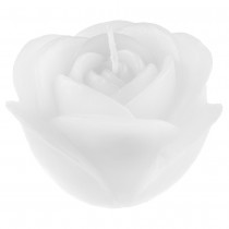 BOUGIE DÉCORATIVE FLEUR ROSE 12X7CM BLANC