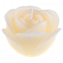 BOUGIE DÉCORATIVE FLEUR ROSE 12X7CM IVOIRE