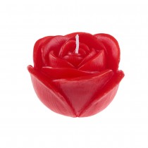 BOUGIE DÉCORATIVE FLEUR ROSE 12X7CM ROUGE