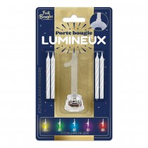 BOUGIE LUMINEUSE CHIFFRE 1 LED CLIGNOTANT 7CM