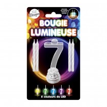 BOUGIE LUMINEUSE CHIFFRE 7 LED CLIGNOTANT 7CM