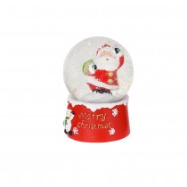 BOULE À NEIGE FIGURINE NOËL RÉSINE 6.3CM ROUGE