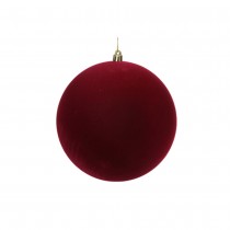 BOULE NOËL FLOQUÉE 12CM ROUGE