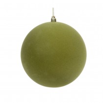 BOULE NOËL FLOQUÉE 15CM VERT